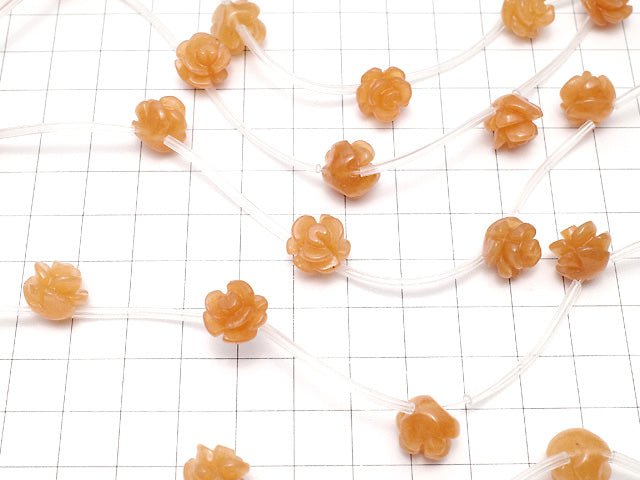 [Video] Orange Aventurine Rose 12mm 1strand beads (aprx.14inch/34cm)