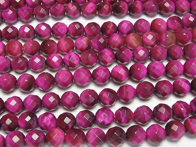 1strand $17.99! Pink color Tiger's Eye AA + 64 Faceted Round 10 mm 1strand beads (aprx.15 inch / 37 cm)