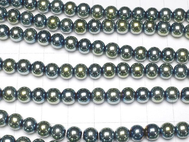 [Video] Hematite Round 6mm metallic green 1strand beads (aprx.15inch / 38cm)