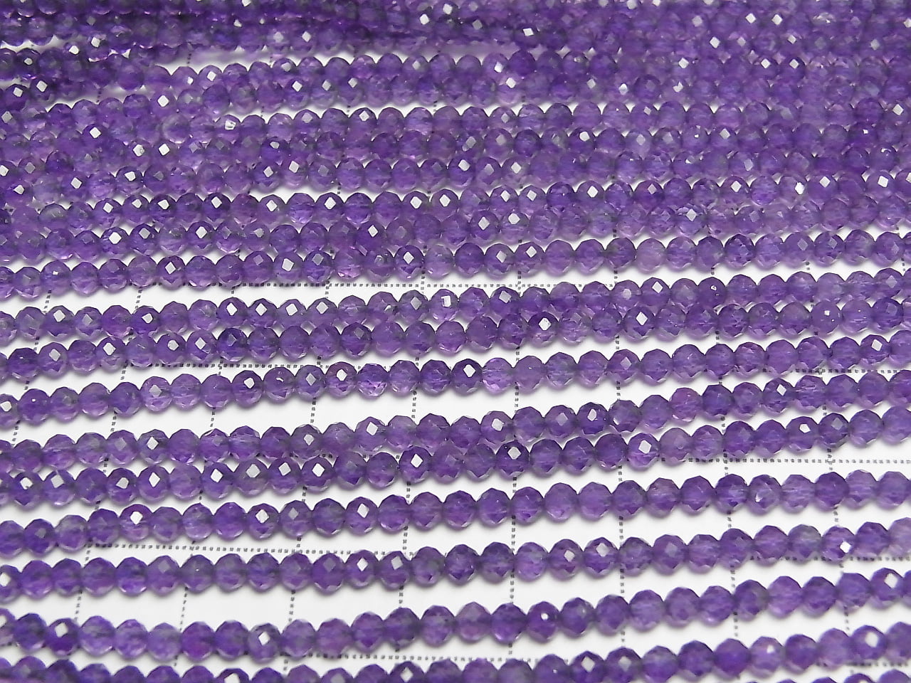 Haute qualité ! 1 fil 9,79 $ ! Améthyste AAA ronde à 32 facettes 3 mm, 1 fil de perles (env. 15 pouces/37 cm)