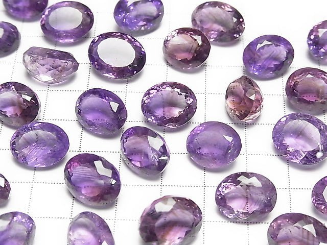 [Video]High Quality Amethyst AA++ Oval Faceted 3pcs