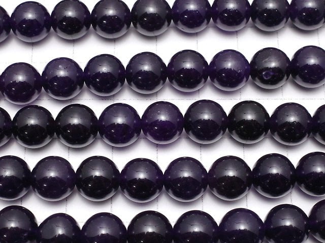 Dark Purple Color Jade Round 10mm 1strand beads (aprx.15inch / 36cm)