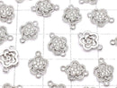 Metal Parts Joint Parts Flower 10.5 x 8 mm Silver Color (with CZ) 1 pc $1.99