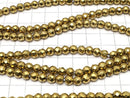 [Video] Magnetic! Hematite 64 Faceted Round 6 mm gold coating 1 strand beads (aprx.15 inch / 37 cm)