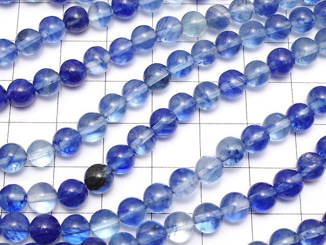Blueberry Quartz Glass  Round 6mm 1strand beads (aprx.15inch/38cm)