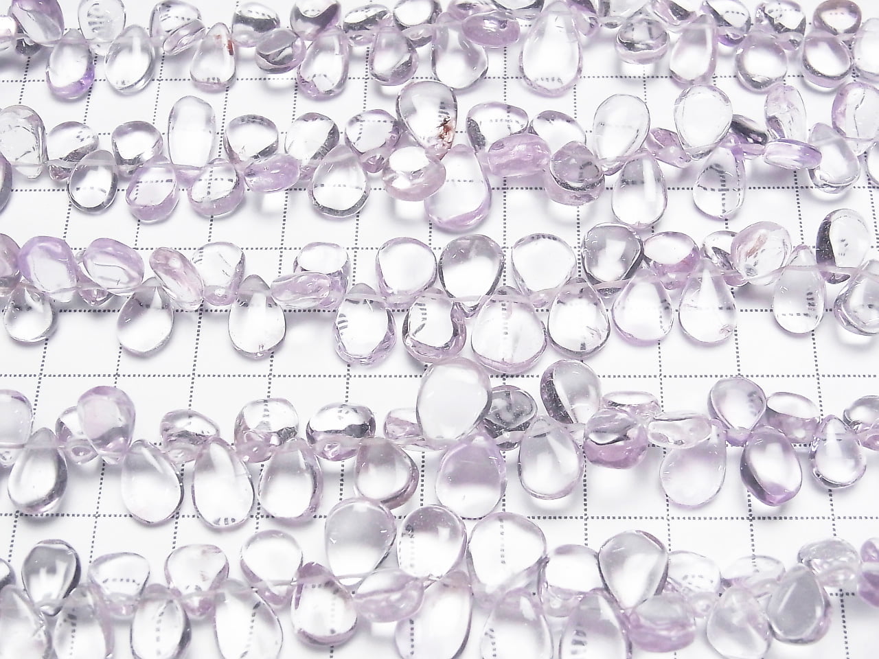 High Quality Pink Amethyst AAA- Pear shape (Smooth) half or 1strand beads (aprx.7inch/18cm)