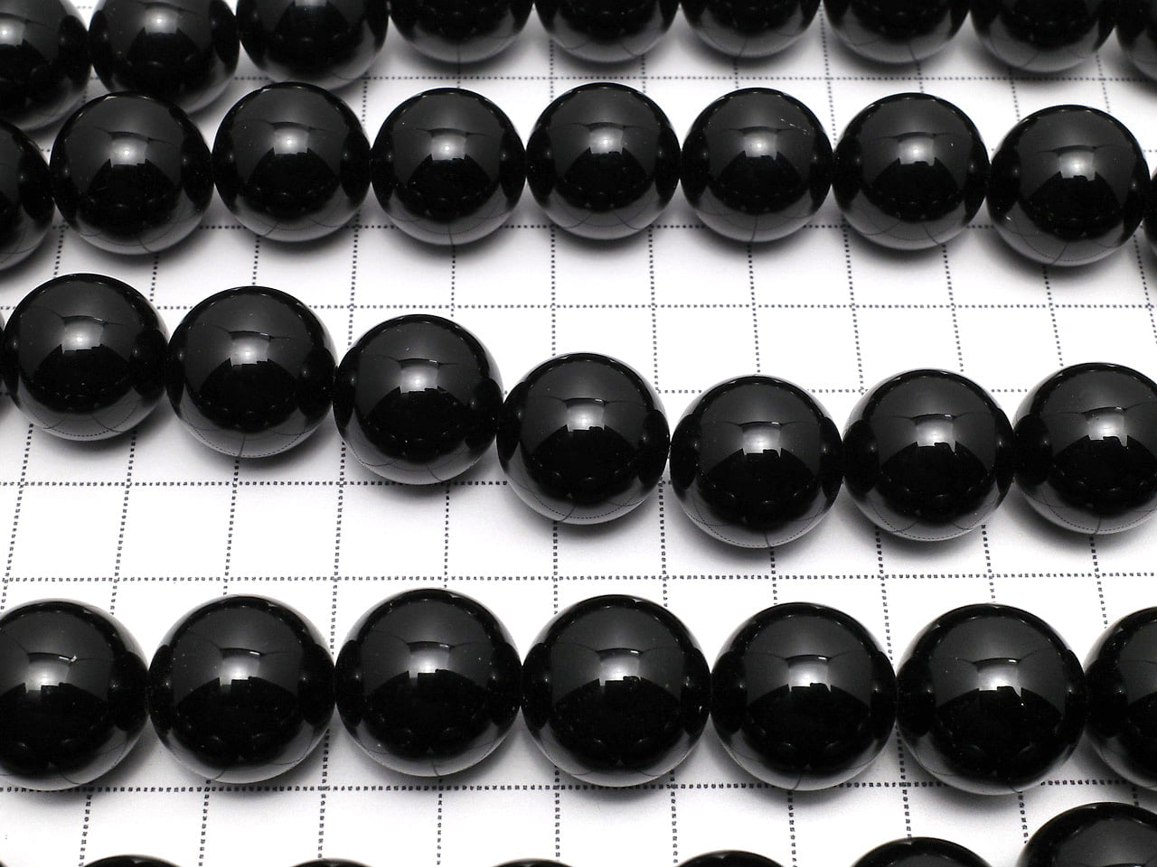 Onyx Rond 16mm demi ou 1 fil de perles (environ 15 pouces/36cm)