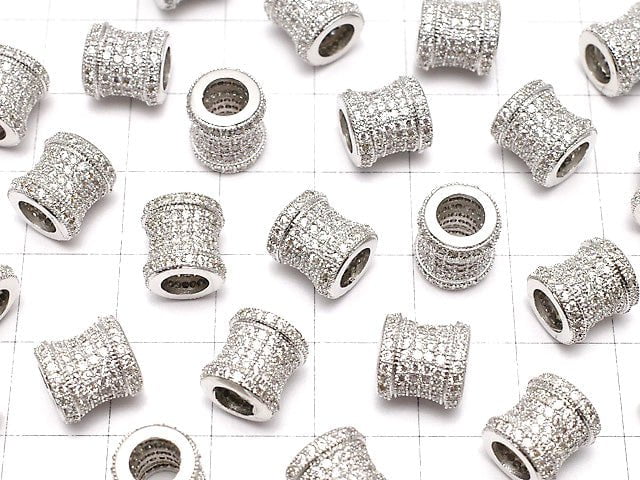 Metal Parts Tube 9 x 8.5 x 8.5 Silver Color (with CZ) 1 pc $4.59!