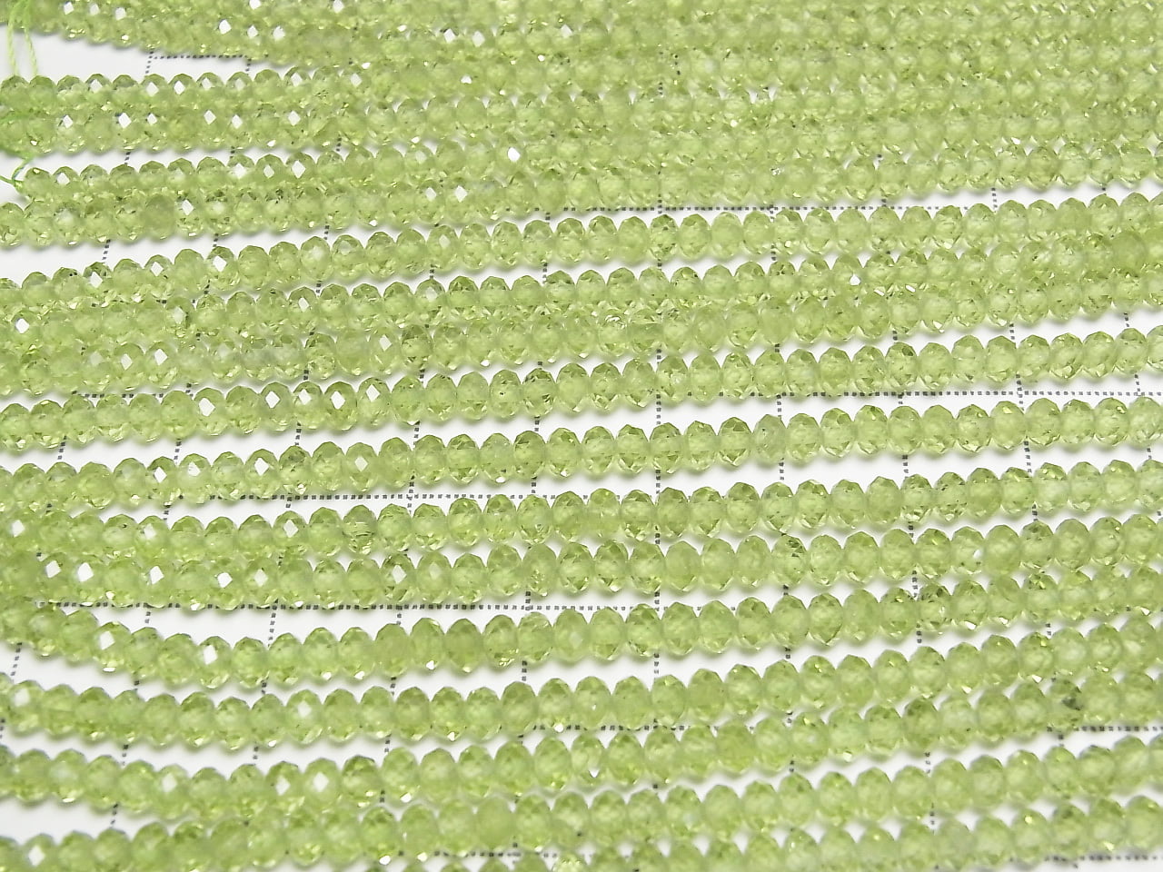 High Quality! Peridot AAA Faceted Button Rondelle 4x4x2.5mm half or 1strand beads (aprx.15inch/37cm)