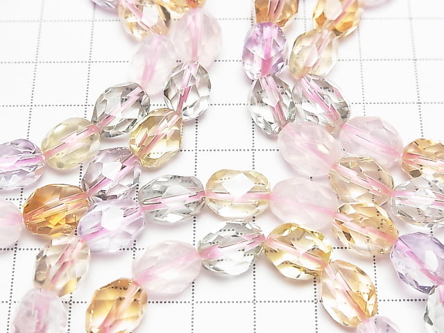 [Video] High Quality! Mixed Stone AAA- Faceted Rice 11x9x9mm Bracelet