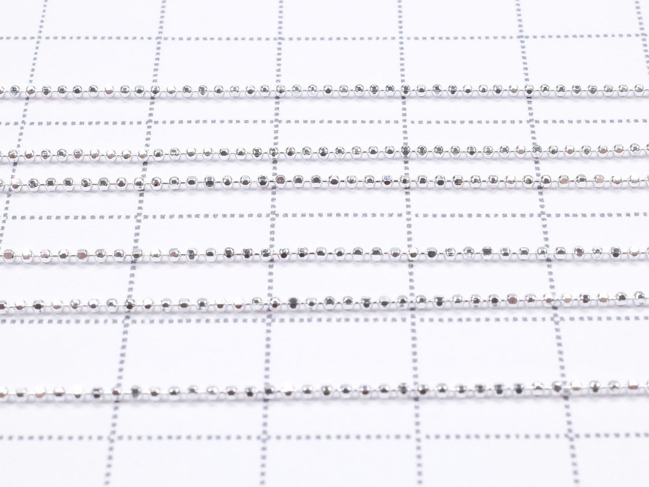 Silber 925 Cut Ball Kette mit Schieberegler 1mm ohne Beschichtung [45cm] Halskette 1 Stück