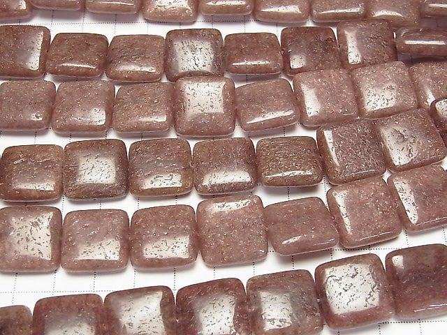 Moscovite  Square 18x18x6mm half or 1strand beads (aprx.15inch/38cm)