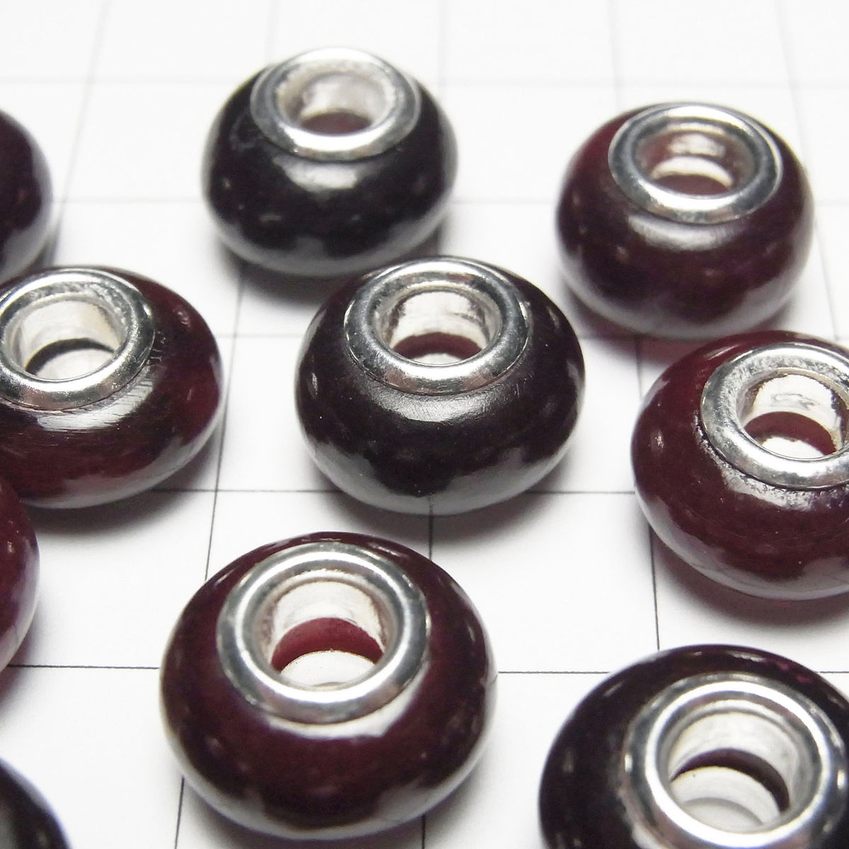 Buffalo Horn Rondelle 14mm [5mm Hole] Red 5pcs