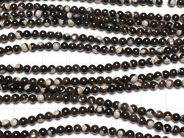 [Video]  Mother of Pearl MOP Brown Round 3mm 1strand beads (aprx.15inch / 38cm)