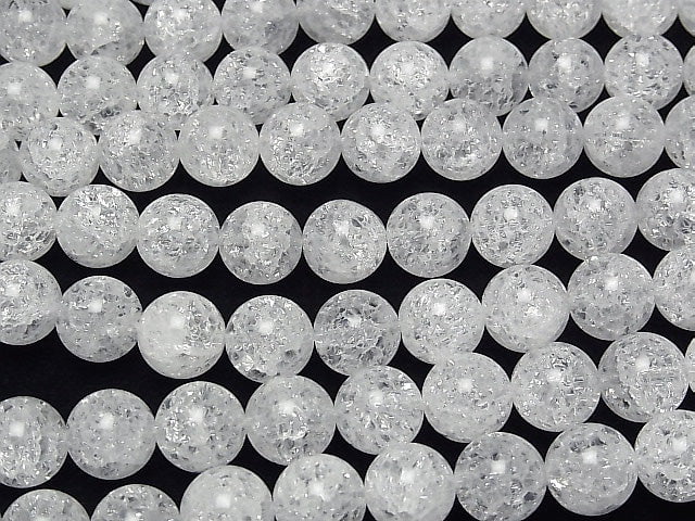 Cracked Crystal Round 12mm NO.2 (many cracks) 1/4 or 1strand beads (aprx.15inch/36cm)