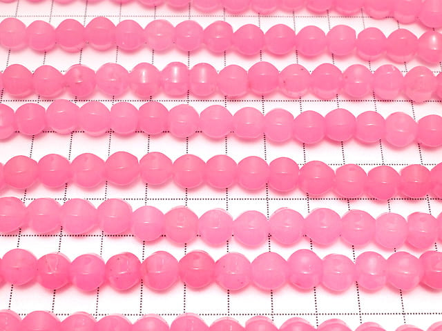 Pink Jade 6Faceted 8mm 1strand beads (aprx.15inch / 38cm)