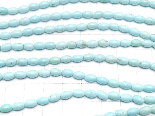 [Video] Magnesite Turquoise Rice 6x4x4mm 1strand beads (aprx.15inch/38cm)