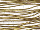 Hematite Round 2mm gold coated 1strand beads (aprx.15inch/38cm)