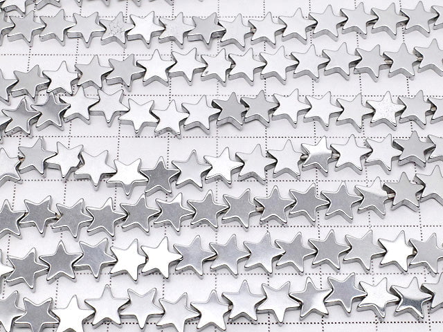 [Video] Hematite Star 8x8x2mm Silver Coating 1strand beads (aprx.14inch/36cm)