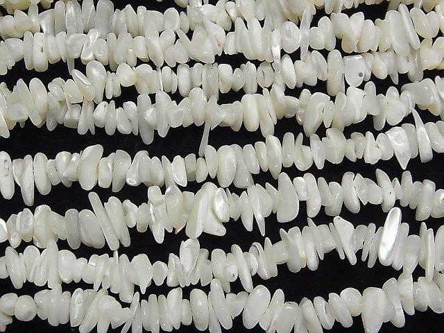 Sale! 1strand $3.79! Mother of Pearl MOP White Chips (Small Nugget) 1strand beads (aprx.32inch / 80cm)