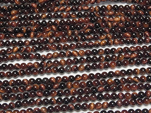 [Video]Red Tiger's Eye AAA Round 3mm 1strand beads (aprx.15inch/38cm)