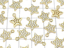 Metal Parts star motif charm 13x11mm gold color (with CZ) 2pcs $3.59!