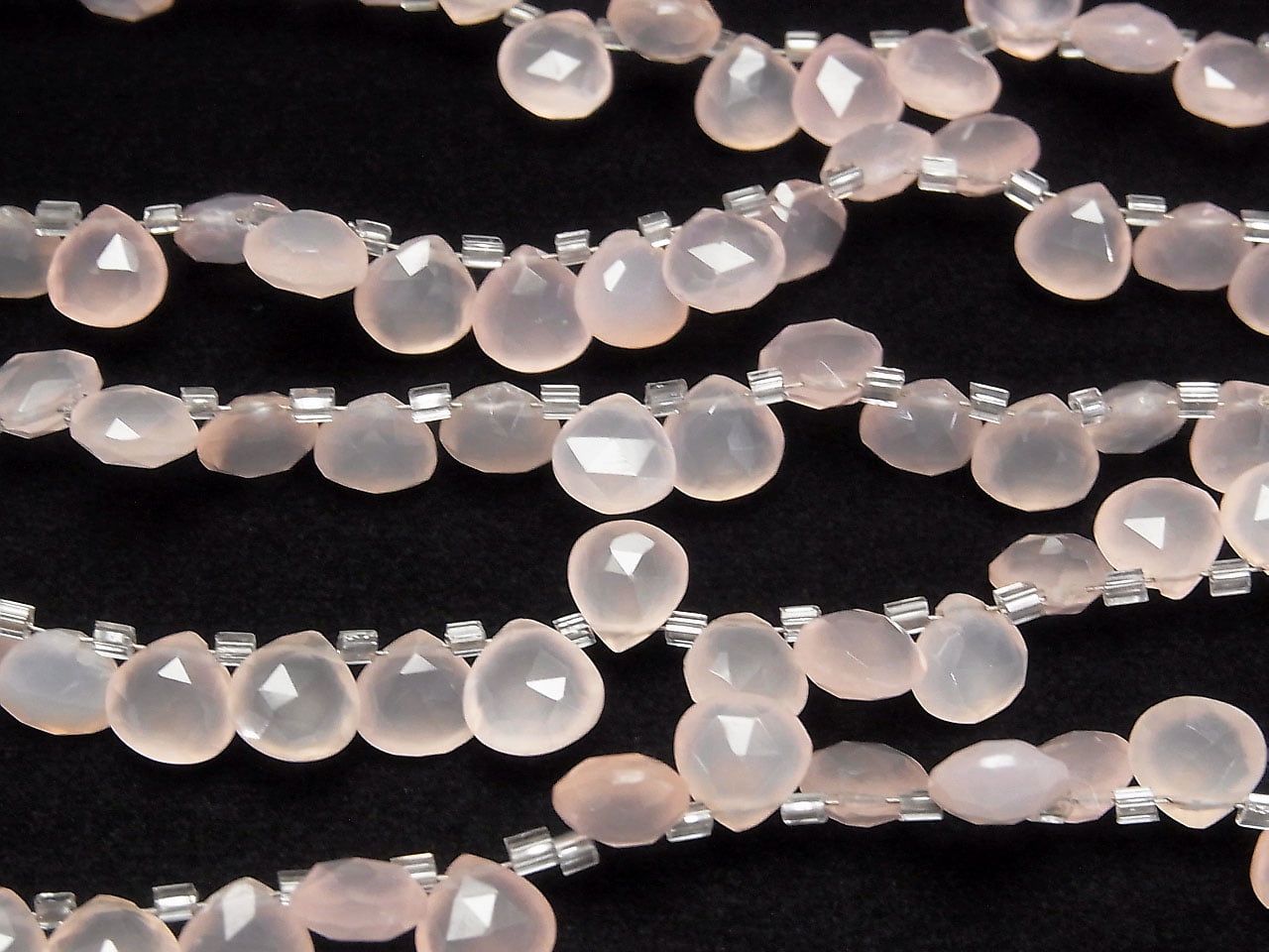 High Quality Pink Chalcedony AAA Chestnut Faceted Briolette 8x8mm half or 1strand beads (28pcs)