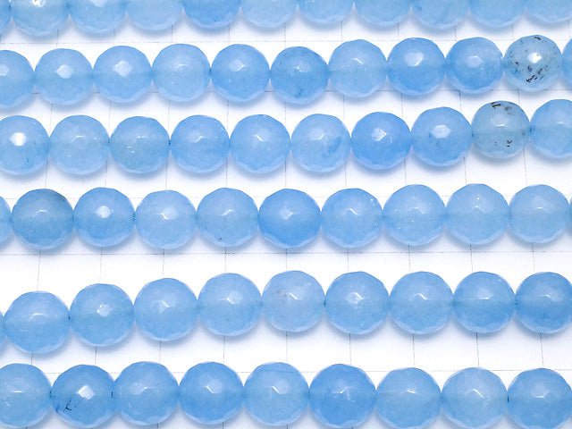 Blue Jade 64Faceted Round 10mm 1strand beads (aprx.15inch / 36cm)