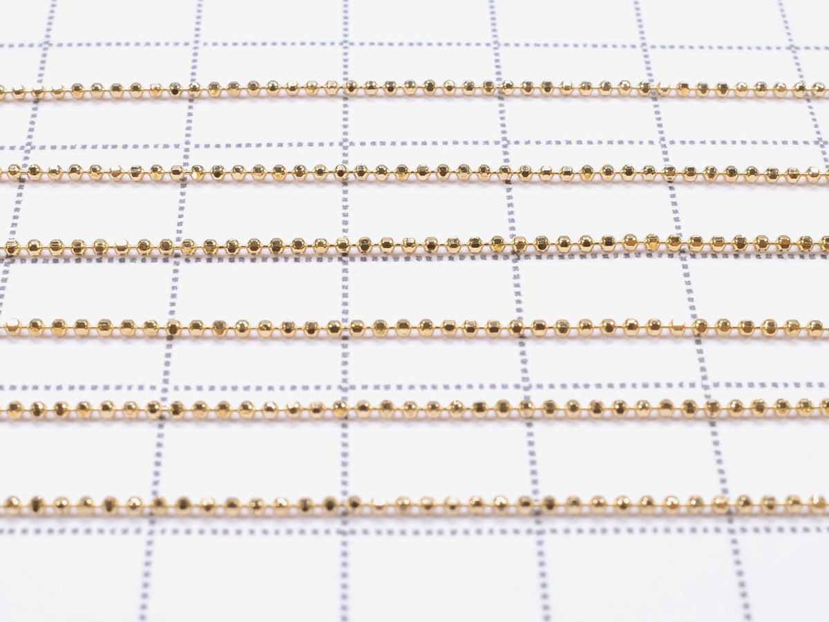 Silber 925 Cut Ball Kette mit Schieberegler 1mm 18KGP [45cm] Halskette 1 Stück