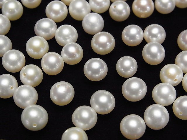 [Video]Fresh Water Pearl AAA Round 2mm-8.5mm [Half Drilled Hole] 2pairs