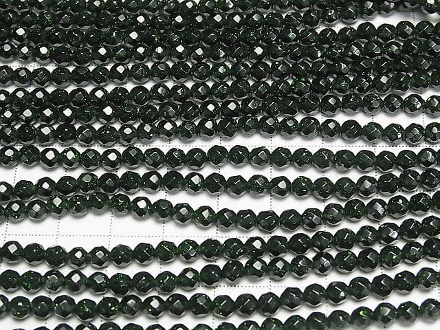 [Video] 1strand $6.79! Green Gold Stone 32 Faceted Round 4 mm 1 strand beads (aprx.15 inch / 36 cm)