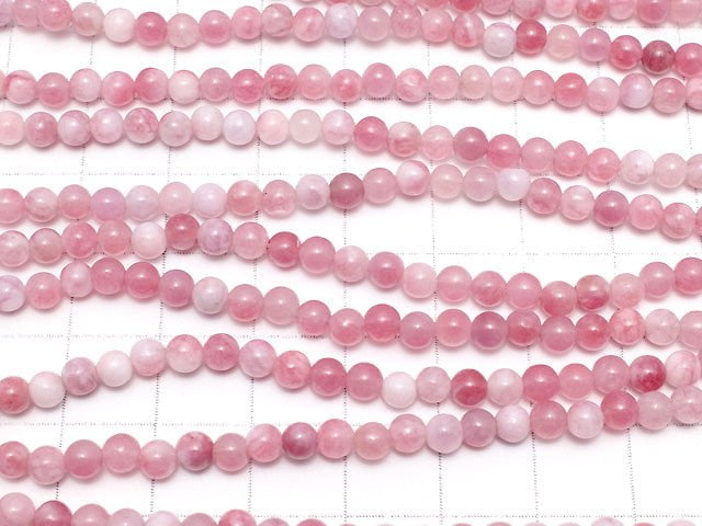 Red x Purple Jade Round 4mm 1strand beads (aprx.15inch / 37cm)