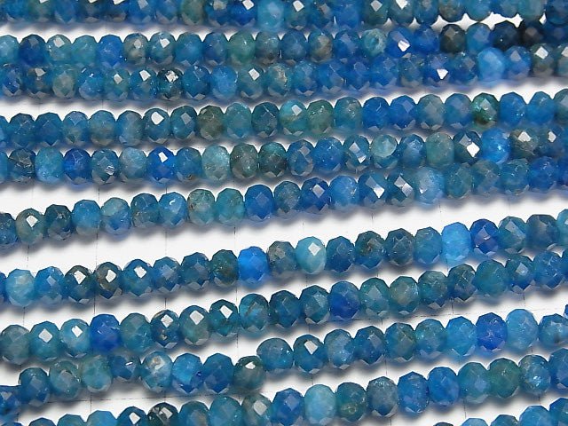 [Video]High Quality! Apatite AA+ Faceted Button Roundel 5.5x5.5x4mm half or 1strand beads (aprx.15inch/36cm)