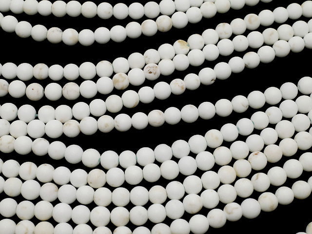 Frost Magnesite Round 4mm 1strand beads (aprx.15inch / 36cm)