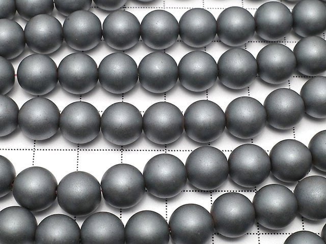 Frost Hematite Round 10mm 1strand beads (aprx.15inch / 38cm)