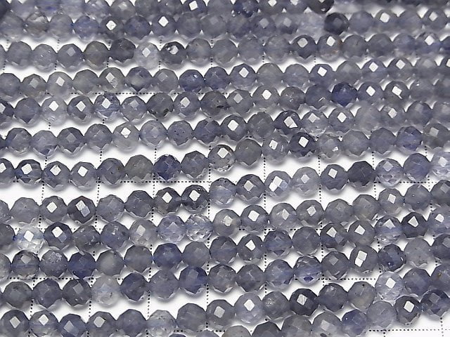 [Video] High Quality!  1strand $12.99! Iolite AA++ Faceted Round 5mm  1strand beads (aprx.15inch/38cm)
