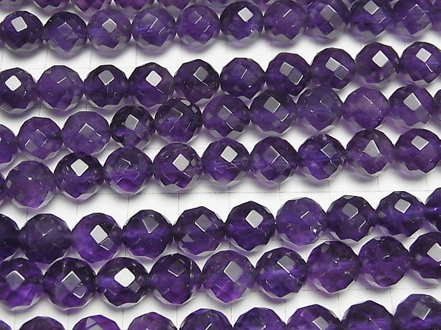 Amethyst AA++ 64Faceted Round 10mm half or 1strand beads (aprx.15inch/37cm)