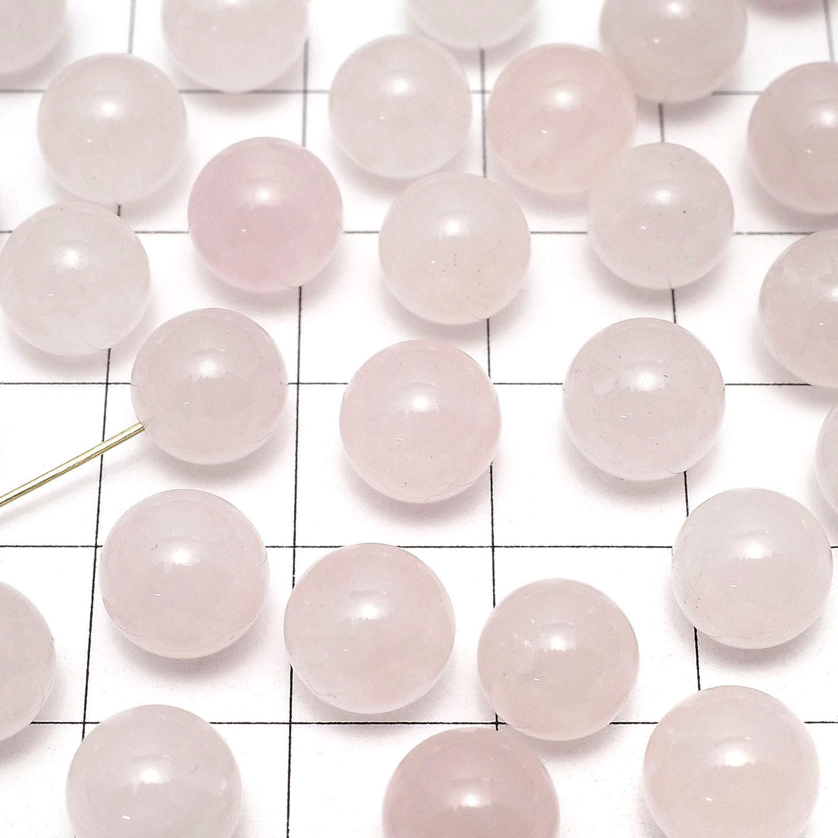 Rose Quartz AAA- Half Drilled Hole Round 6mm,8mm,10mm 10pcs