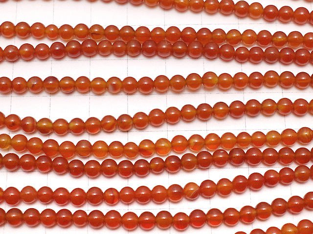 Carnelian AAA Round 4mm 1strand beads (aprx.15inch / 35cm)