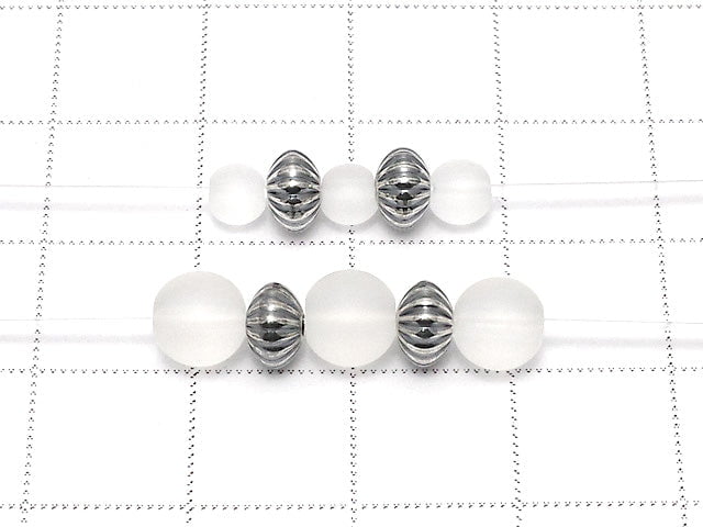 Silver925  Line Carved Rondelle  5.5mm 2pcs