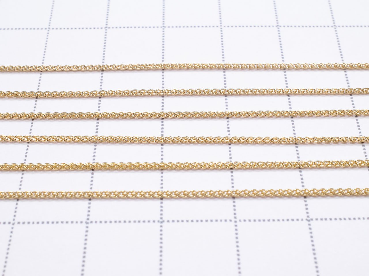 Chaîne en blé 14 carats 1,0 mm [40 cm][45 cm] Collier 1 pc