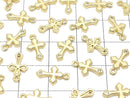 Metal parts 12x7mm Cross Gold color (with CZ) 2pcs