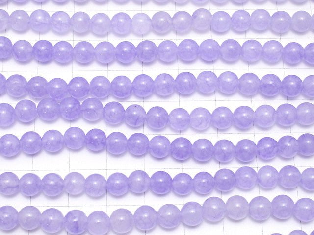 Purple Color Jade (Clear Type) Round 6mm 1strand beads (aprx.15inch / 36cm)