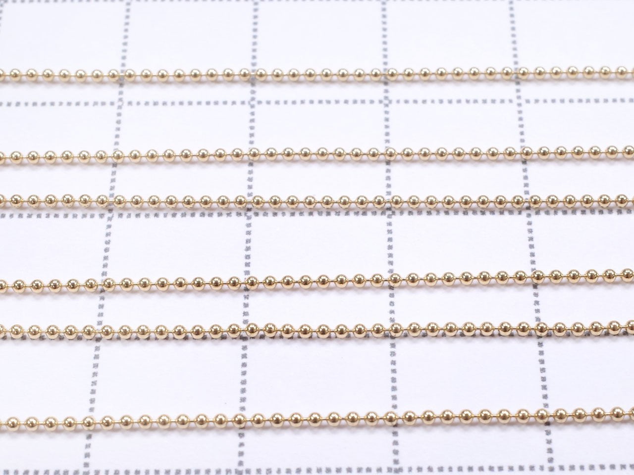 Chaîne billes 14 carats laminé or avec ajusteur coulissant 1,0 mm [46 cm] Collier 1 pièce