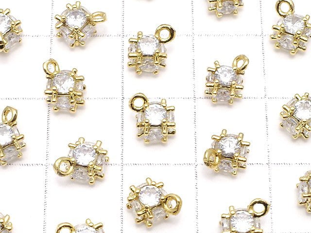 Charm dice with Metal Parts CZ 8x6mm gold color 2pcs $2.79!