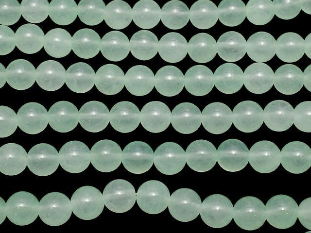 Pastel Green Color Jade (Clear Type) Round 8mm 1strand beads (aprx.15inch / 38cm)