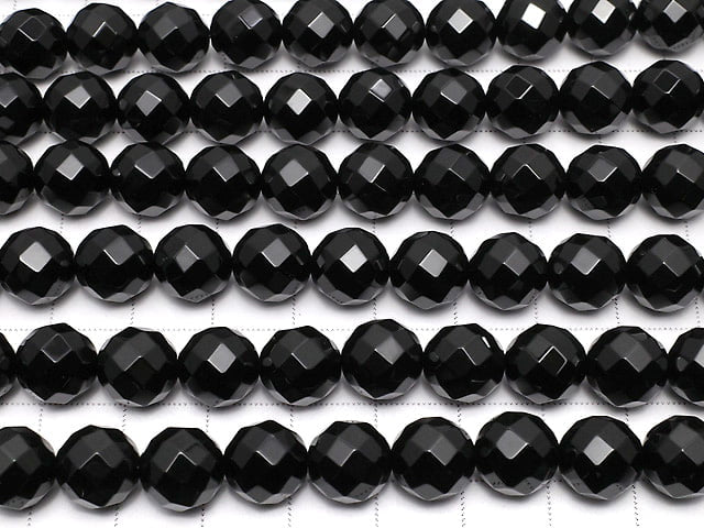[Video] Onyx  64Faceted Round 10mm 1strand beads (aprx.14inch/35cm)