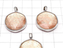 Meteorite (Muonionalusta) Pendant Both Side Finish 22mm Pink Gold Color Silver925