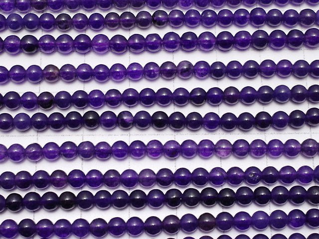 Dark Purple Color Jade Round 4mm 1strand beads (aprx.15inch / 38cm)