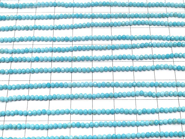 [Video] Magnesite Turquoise  Faceted Round 2mm  1strand beads (aprx.15inch/37cm)